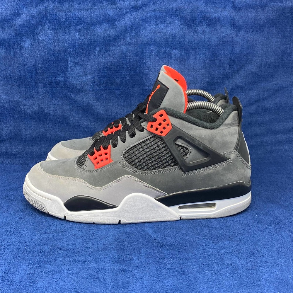 Air Jordan 4 'Infared', Gray/Charcoal/Red, women's US 9 - Picture 5 of 10